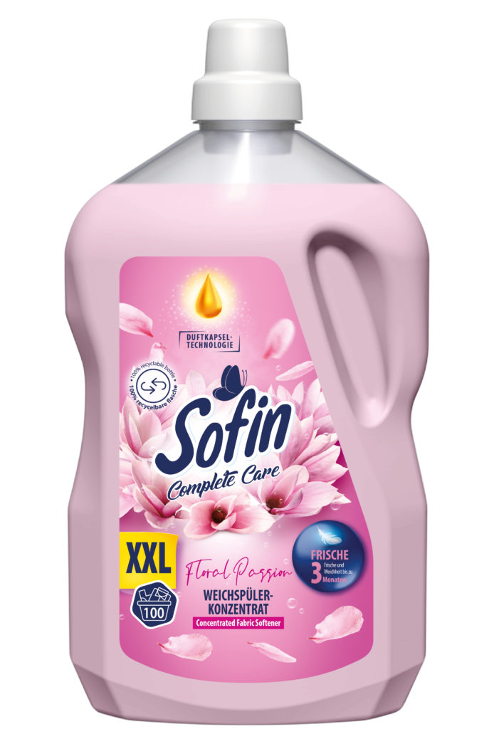 Sofin Complete Care&Freshness Floral Passion Weichspülerkonzentrat, 2500 ml Inhalt sind ausreichend für 100 Wäschen