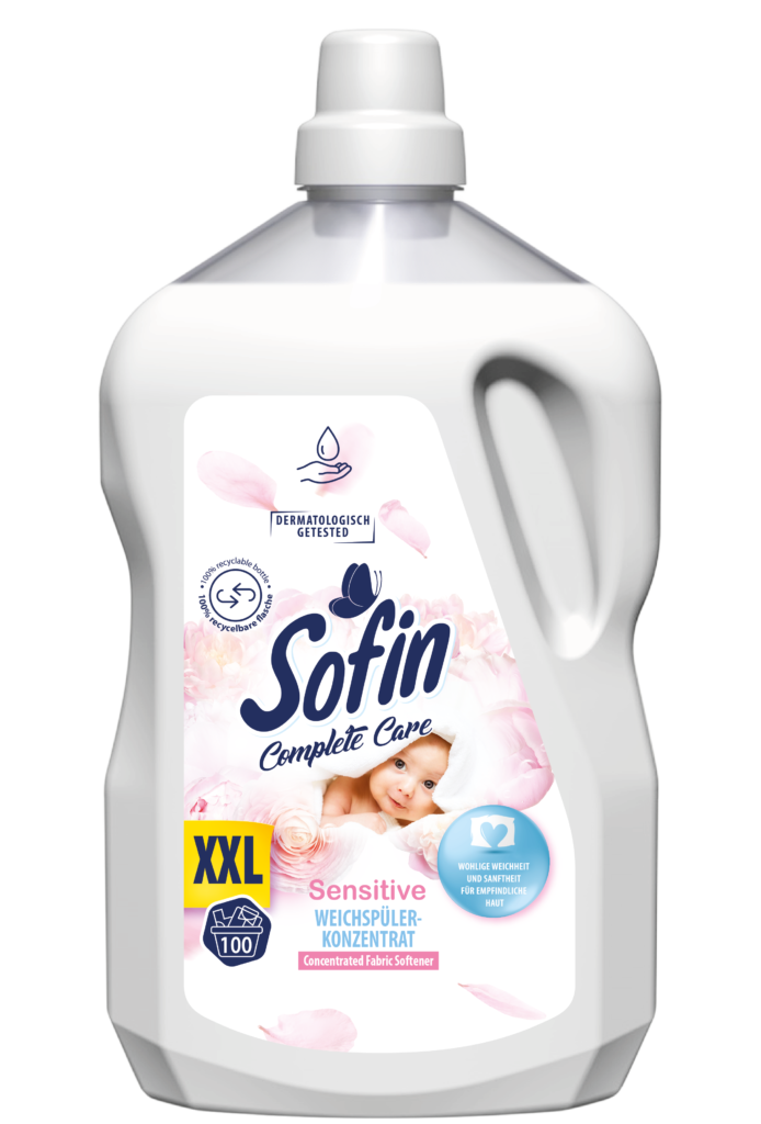 Sofin Complete Care&Senstive Weichspülerkonzentrat, 2500 ml Inhalt sind ausreichend für 100 Wäschen